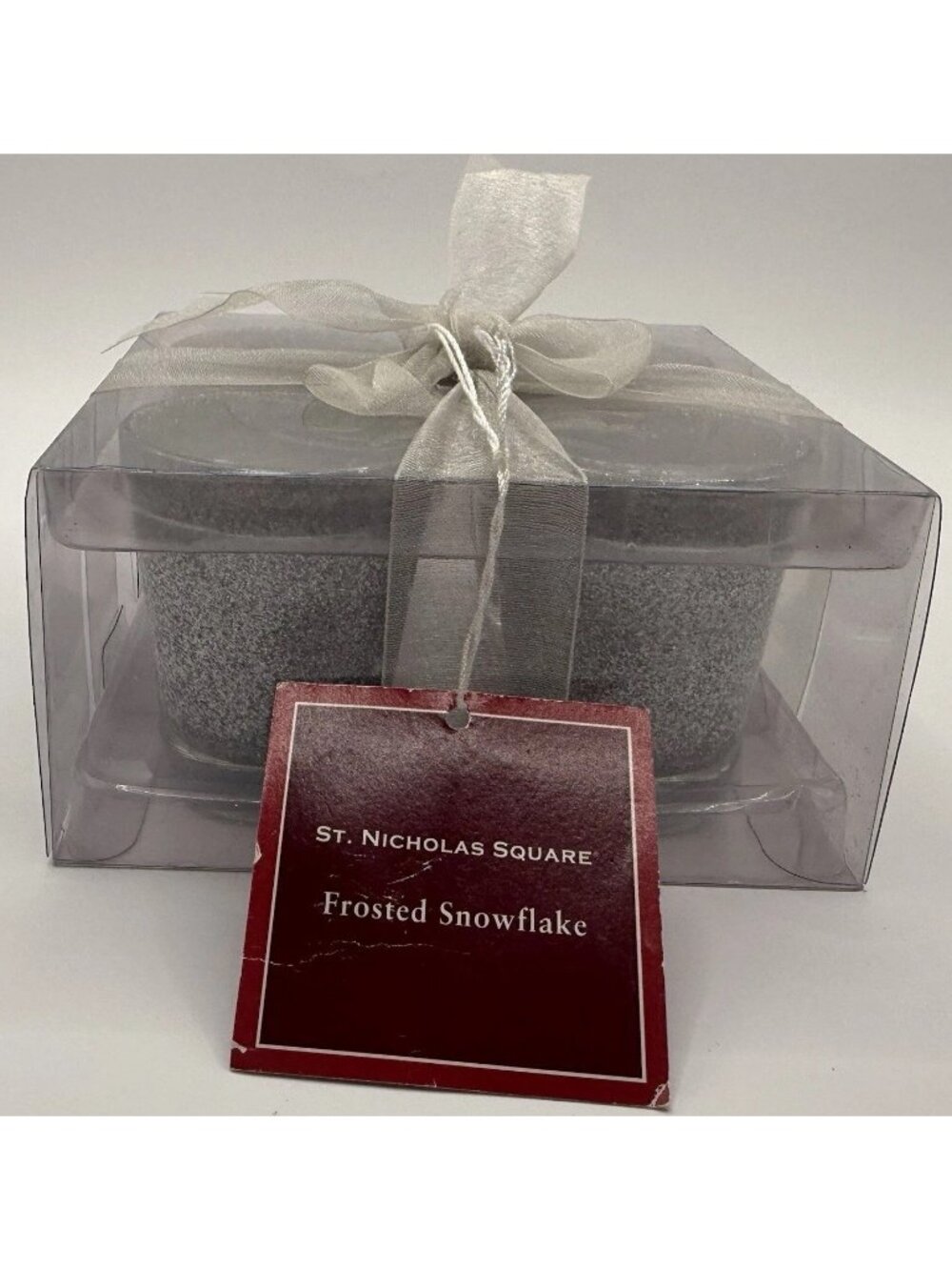 St. Nicholas Square Frosted Snowflake Christmas Candles Set Of 4 READ